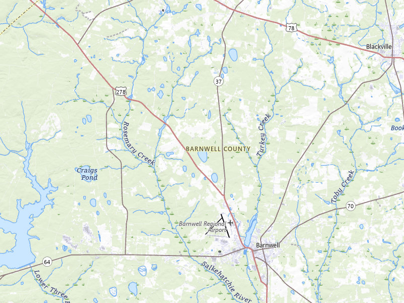 Radar-estimated hail-size map of the storm over Williston, SC on Jul 12, 2026
