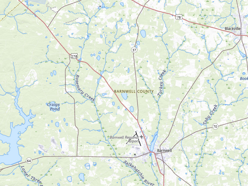 NEXRAD radar-signature map of the hail storm over Williston, SC on Jul 12, 2026