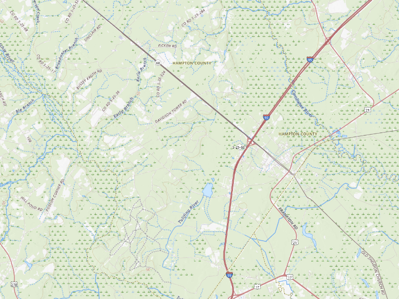NEXRAD radar-signature map of the hail storm over Yemassee, SC on Aug 22, 2026