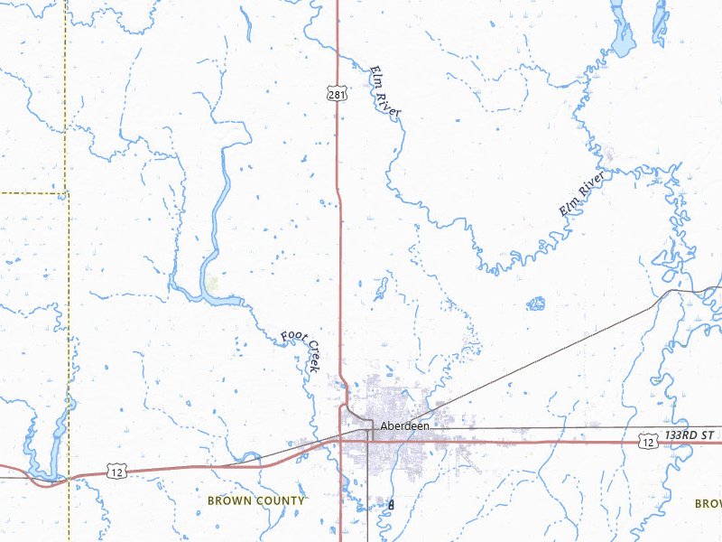 Radar-estimated hail-size map of the storm over Aberdeen, SD on Apr 22, 2026