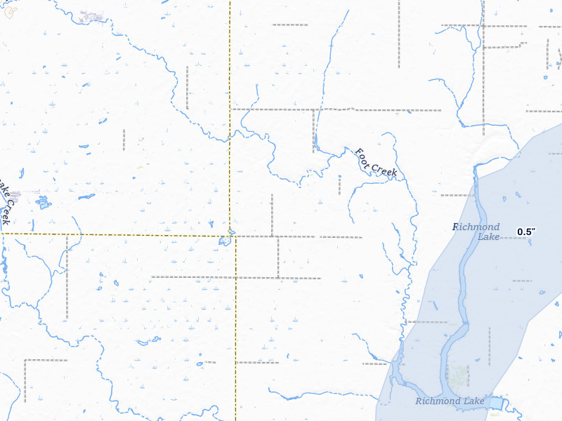 NEXRAD radar-signature map of the hail storm over Aberdeen, SD on Apr 22, 2026