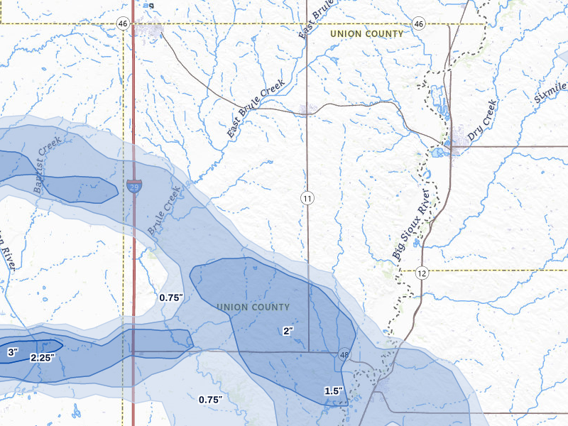 NEXRAD radar-signature map of the hail storm over Alcester, SD on May 31, 2026
