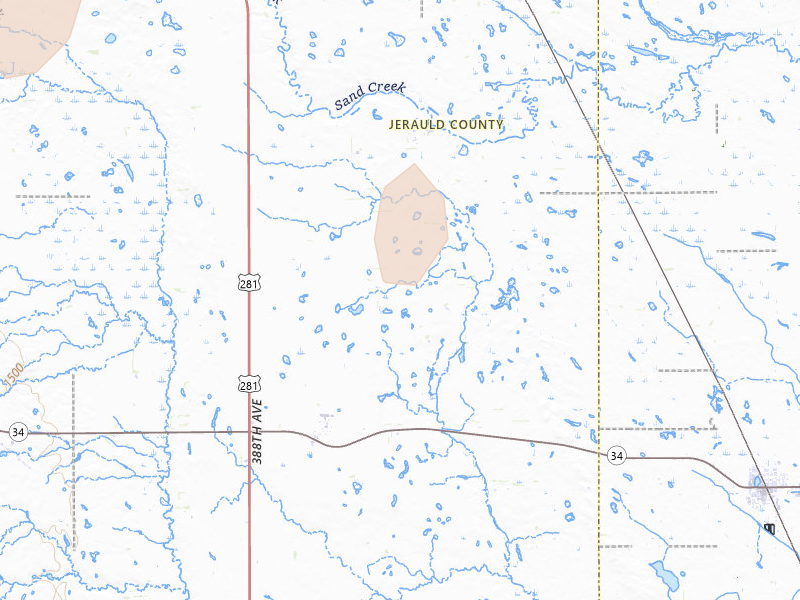 Radar-estimated hail-size map of the storm over Alpena, SD on Jun 9, 2026