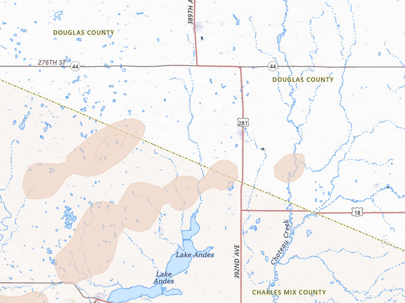 Radar-estimated hail-size map of the storm over Armour, SD