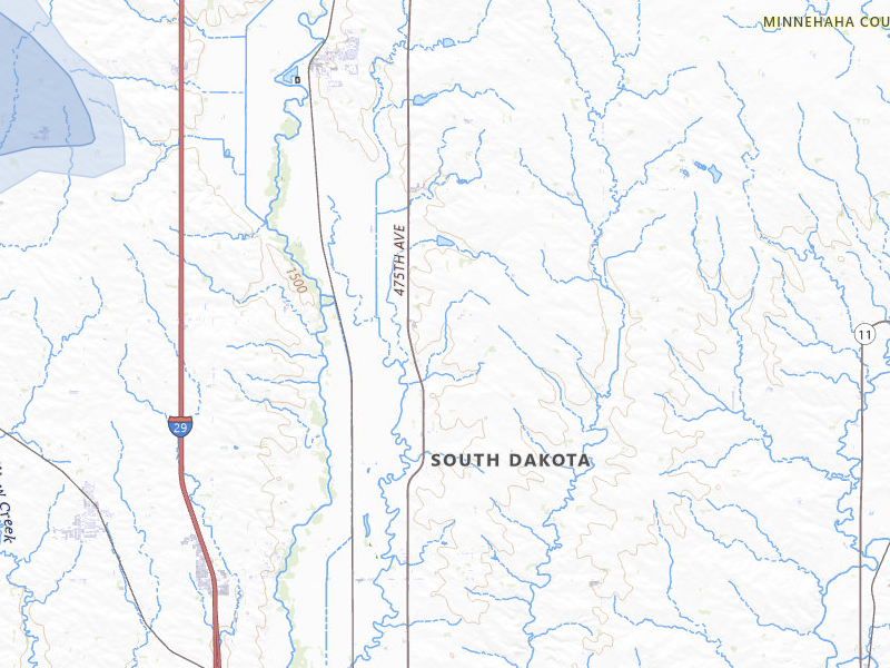 NEXRAD radar-signature map of the hail storm over Baltic, SD on Jul 25, 2026