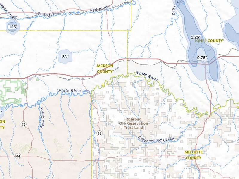 NEXRAD radar-signature map of the hail storm over Belvidere, SD on May 30, 2026