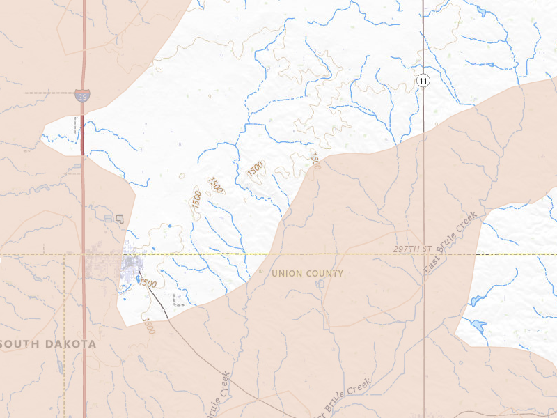 Radar-estimated hail-size map of the storm over Beresford, SD on May 17, 2026