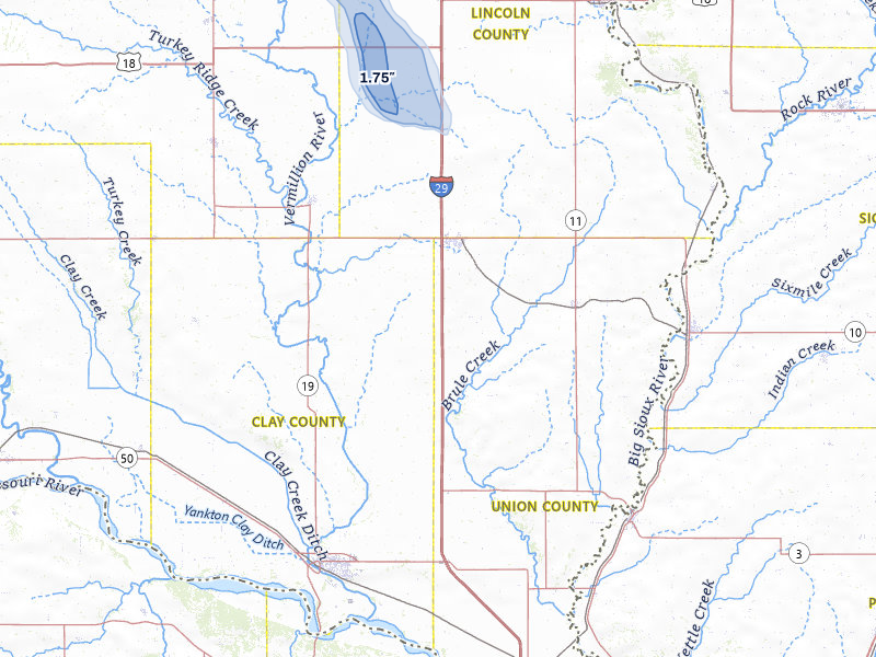 NEXRAD radar-signature map of the hail storm over Beresford, SD on Aug 20, 2026