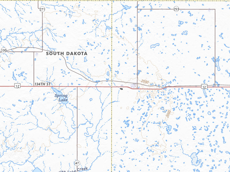 Radar-estimated hail-size map of the storm over Bowdle, SD on Apr 22, 2026
