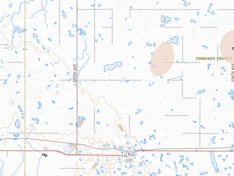 Radar-estimated hail-size map of the storm over Bowdle, SD on Jun 7, 2026