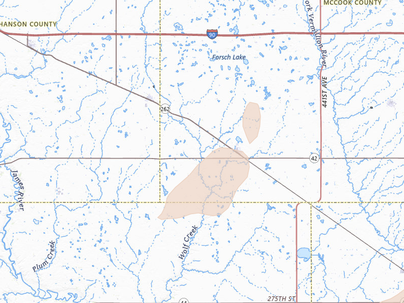 Radar-estimated hail-size map of the storm over Bridgewater, SD on May 17, 2026