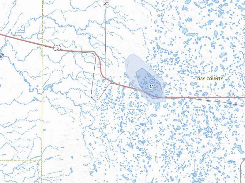 NEXRAD radar-signature map of the hail over Bristol, SD