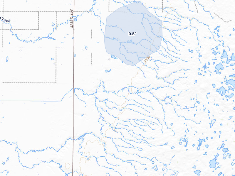 NEXRAD radar-signature map of the hail storm over Britton, SD on May 31, 2026