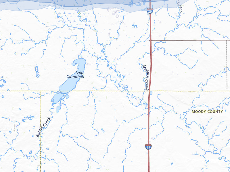 NEXRAD radar-signature map of the hail storm over Brookings, SD on Aug 6, 2026