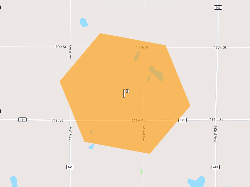Hail map of Bryant, SD on Jun 3, 2026, hail up to 1"
