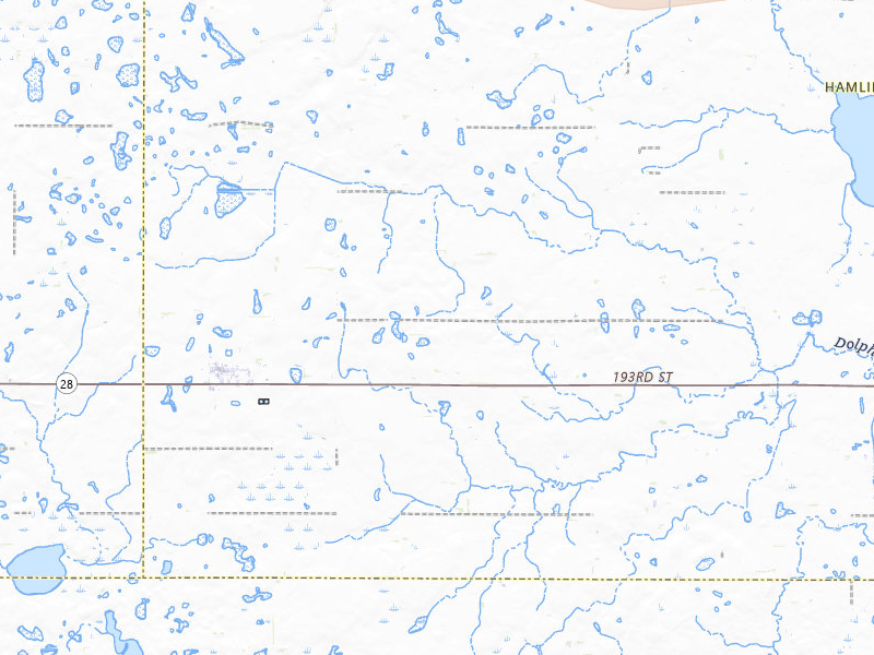 Radar-estimated hail-size map of the storm over Bryant, SD on Jul 6, 2026