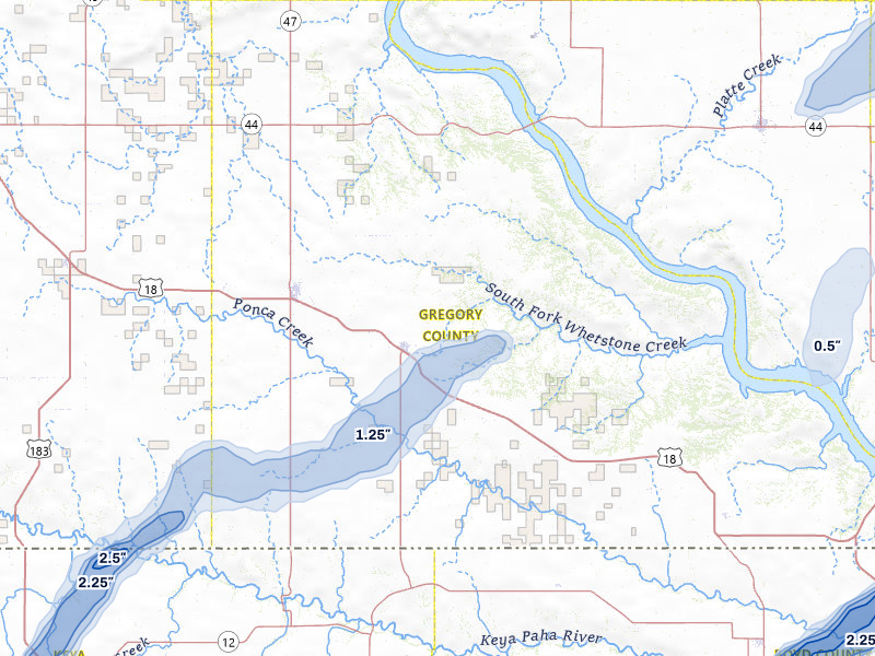 NEXRAD radar-signature map of the hail storm over Burke, SD on May 17, 2026