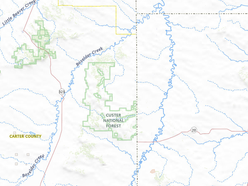 Radar-estimated hail-size map of the storm over Camp Crook, SD on Jun 22, 2026