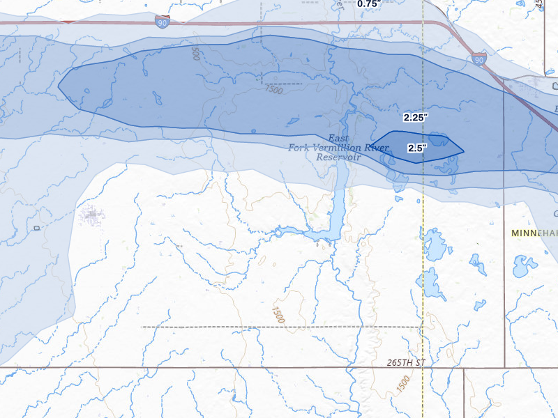 NEXRAD radar-signature map of the hail storm over Canistota, SD on May 31, 2026
