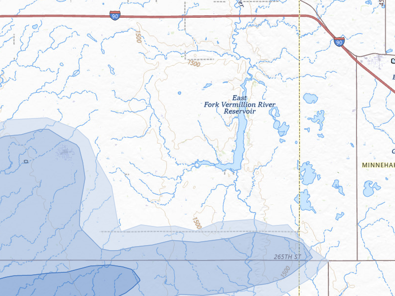 NEXRAD radar-signature map of the hail over Canistota, SD