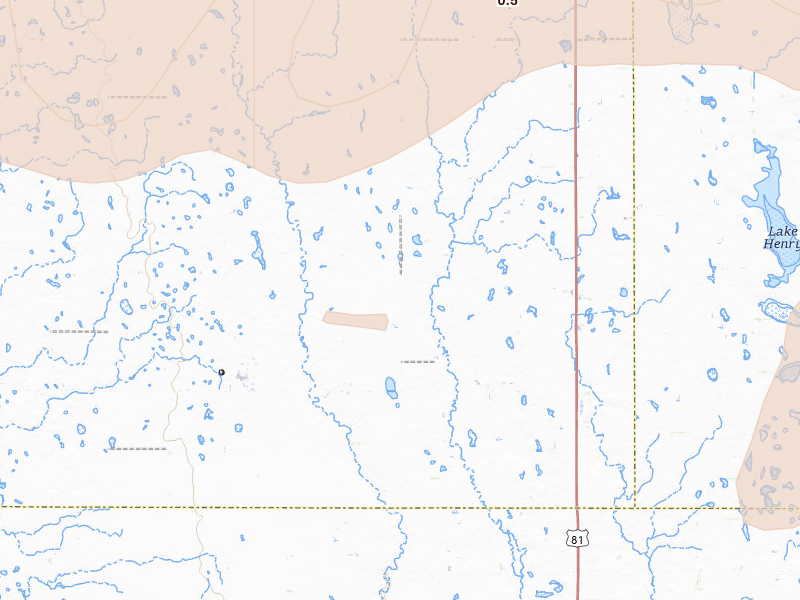 Radar-estimated hail-size map of the storm over Canova, SD on Jul 2, 2026