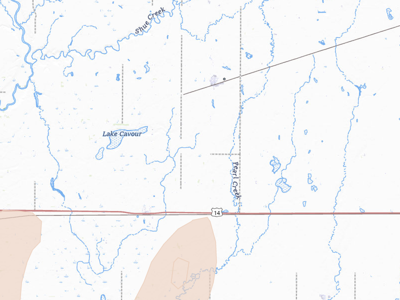 Radar-estimated hail-size map of the storm over Cavour, SD on May 31, 2026