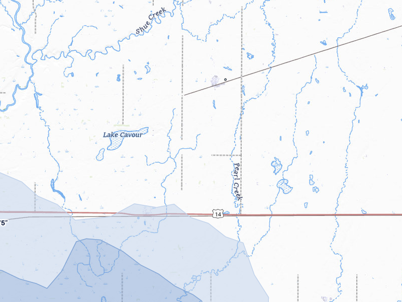NEXRAD radar-signature map of the hail storm over Cavour, SD on May 31, 2026