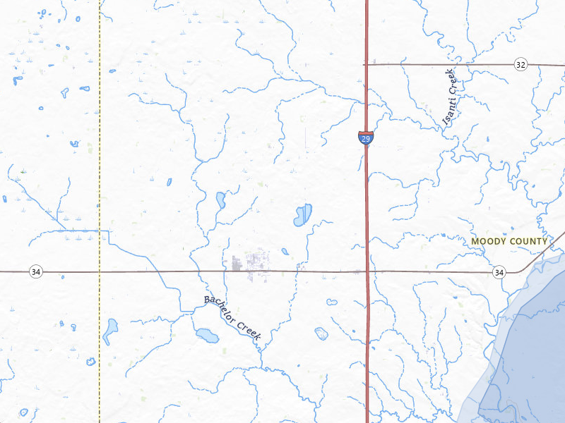 NEXRAD radar-signature map of the hail storm over Colman, SD on Jul 7, 2026