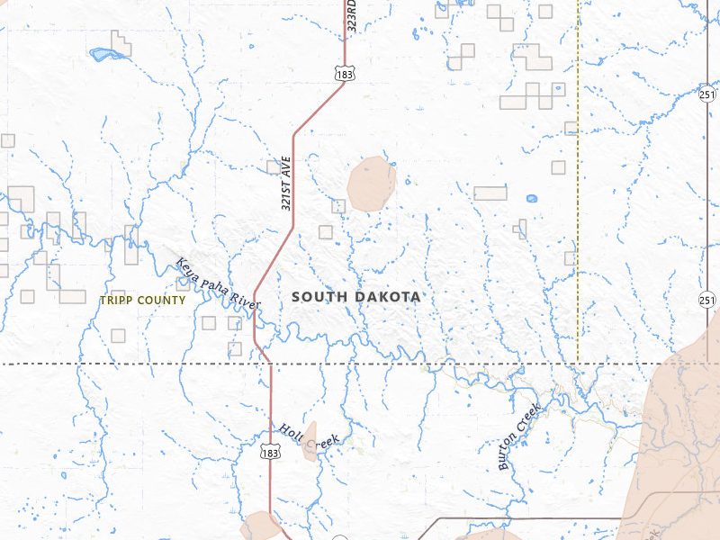 Radar-estimated hail-size map of the storm over Colome, SD on Jun 30, 2026