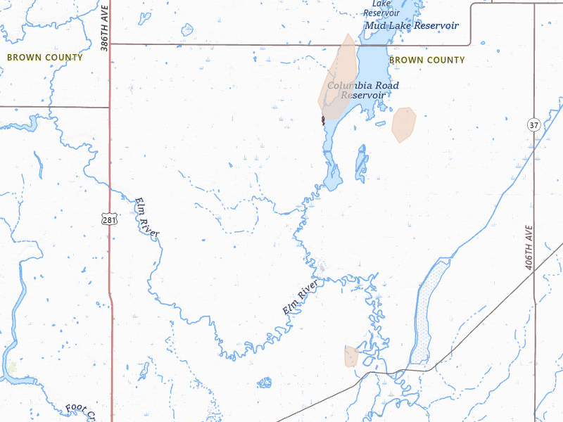 Radar-estimated hail-size map of the storm over Columbia, SD on Jun 27, 2026