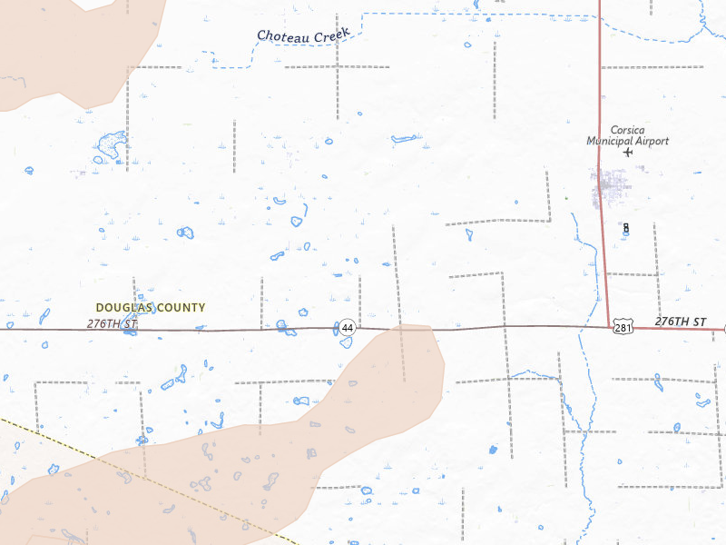 Radar-estimated hail-size map of the storm over Corsica, SD on Sep 1, 2026
