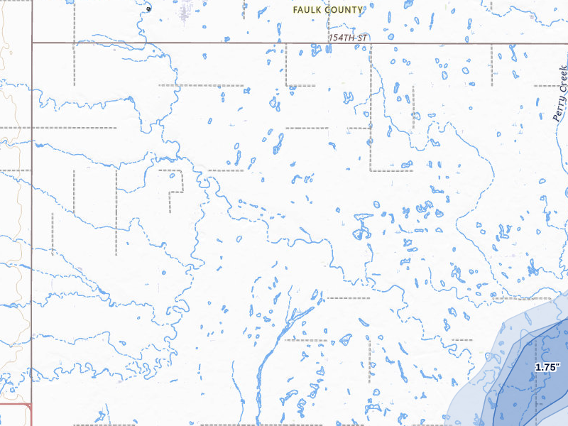 NEXRAD radar-signature map of the hail storm over Cresbard, SD on Jun 29, 2026