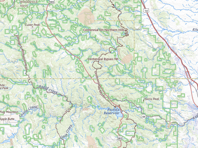 Radar-estimated hail-size map of the storm over Deadwood, SD on May 3, 2026