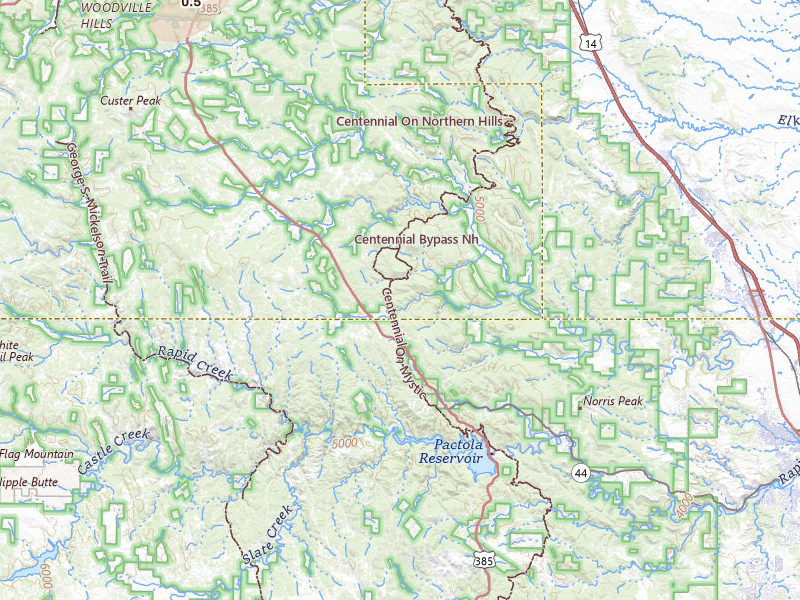 Radar-estimated hail-size map of the storm over Deadwood, SD on May 21, 2026