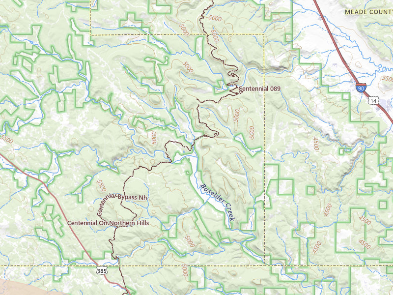 Radar-estimated hail-size map of the storm over Deadwood, SD on Jul 3, 2026