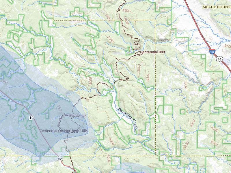 NEXRAD radar-signature map of the hail storm over Deadwood, SD on Jul 8, 2026