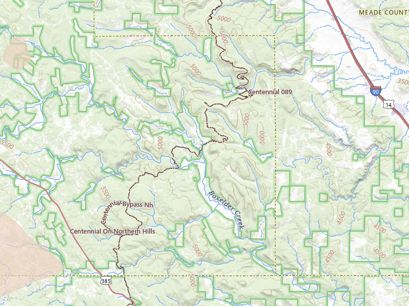 Radar-estimated hail-size map of the storm over Deadwood, SD on Jul 9, 2026