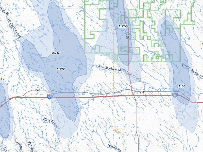 NEXRAD radar-signature map of the hail storm over Draper, SD on May 30, 2026
