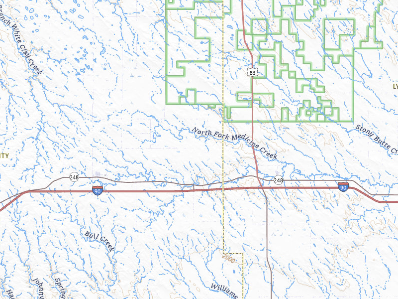 Radar-estimated hail-size map of the storm over Draper, SD on Jun 27, 2026