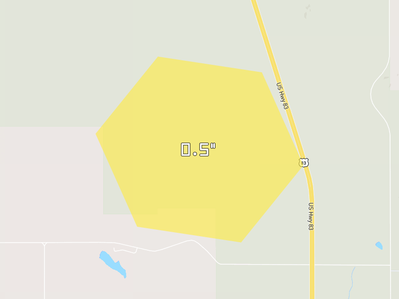 Hail map of Draper, SD on Jun 28, 2026, hail up to 0.5"