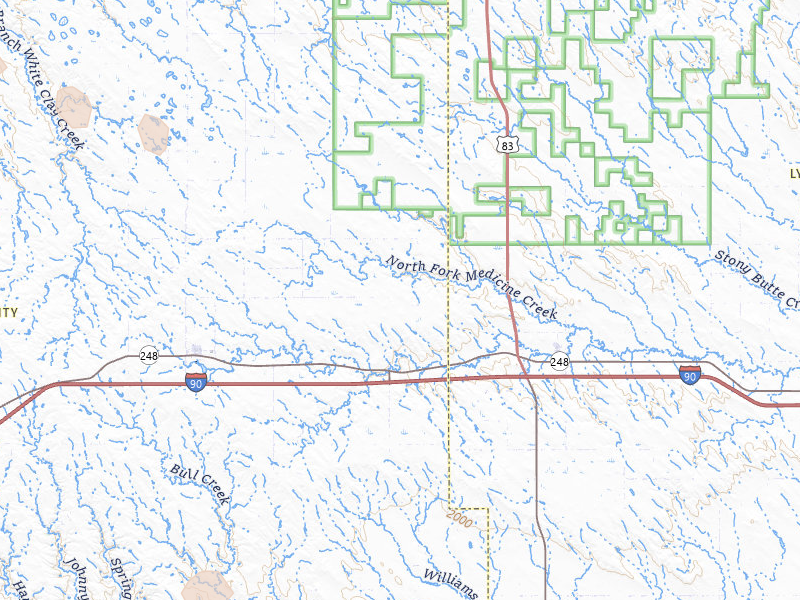Radar-estimated hail-size map of the storm over Draper, SD on Jul 3, 2026