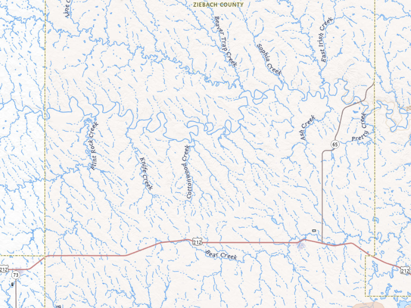 Radar-estimated hail-size map of the storm over Dupree, SD on Aug 29, 2026