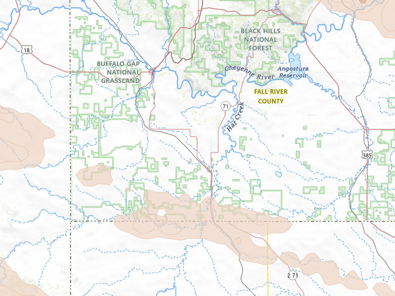 Radar-estimated hail-size map of the storm over Edgemont, SD on Jun 22, 2026