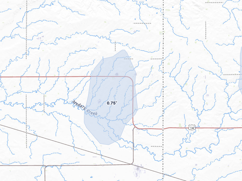 NEXRAD radar-signature map of the hail storm over Elkton, SD on Jun 27, 2026