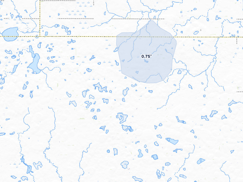 NEXRAD radar-signature map of the hail storm over Erwin, SD on Jul 7, 2026