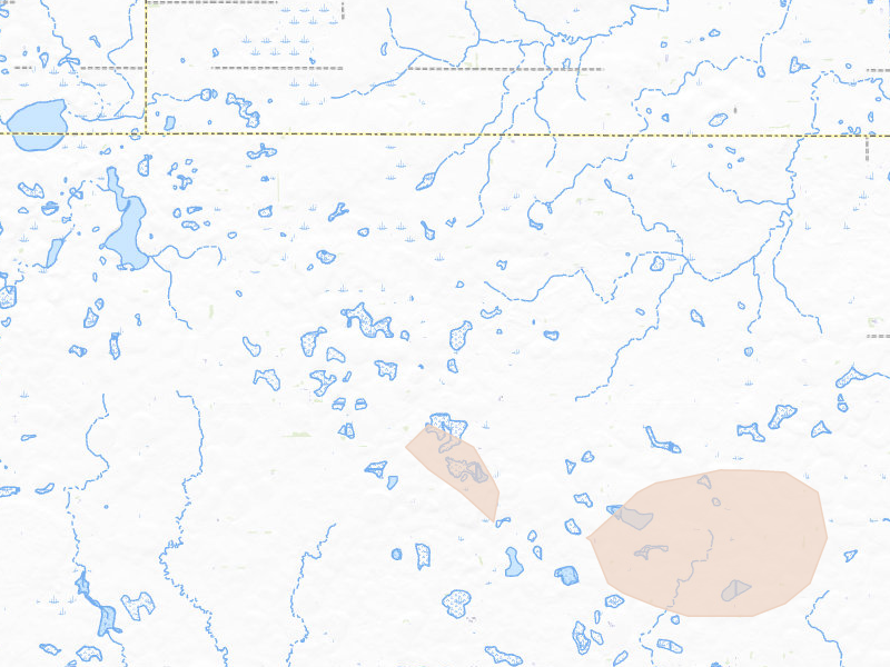 Radar-estimated hail-size map of the storm over Erwin, SD on Aug 28, 2026