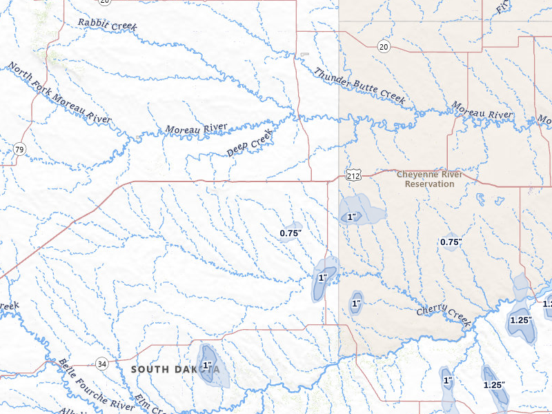 NEXRAD radar-signature map of the hail storm over Faith, SD on May 30, 2026