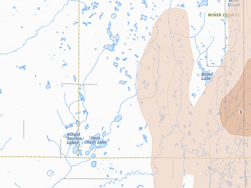 Radar-estimated hail-size map of the storm over Fedora, SD on May 31, 2026