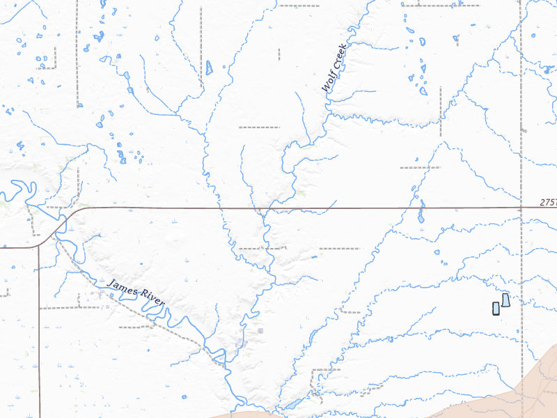 Radar-estimated hail-size map of the storm over Freeman, SD on Apr 13, 2026
