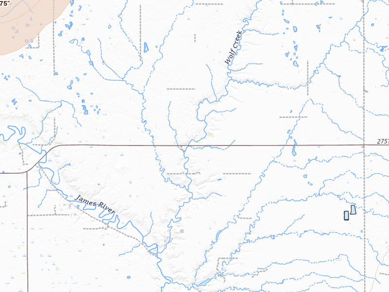 Radar-estimated hail-size map of the storm over Freeman, SD on May 31, 2026
